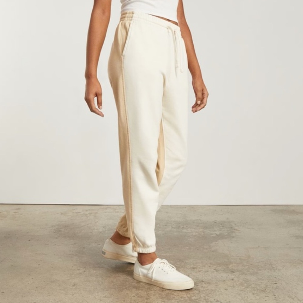 Everlane The Track Jogger Sweatpants Organic Cotton French Terry Cream - Picture 4 of 13